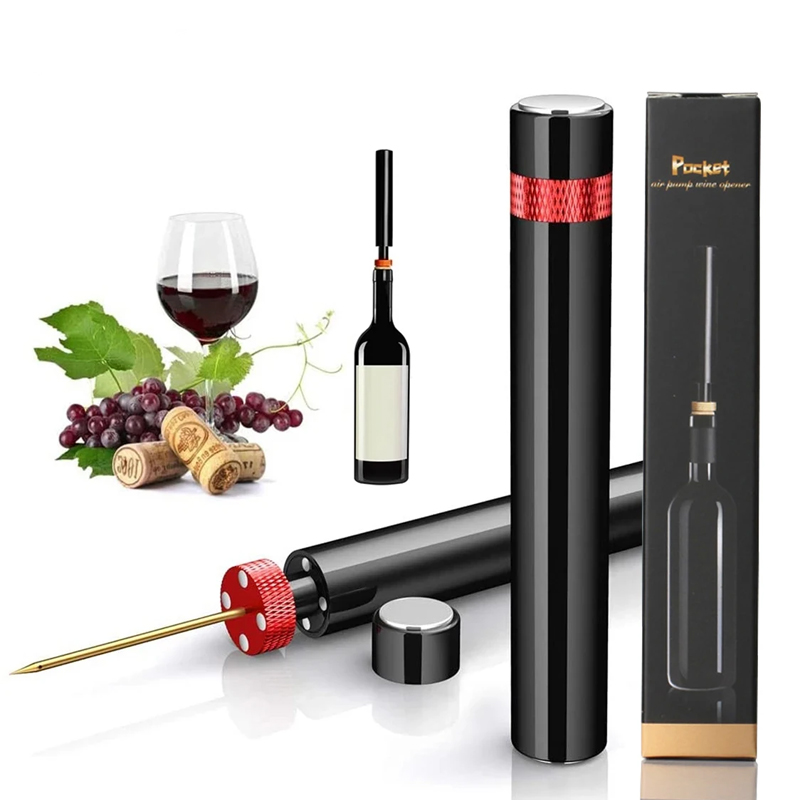 Wine Preservation Pump - ポータブルワインボトルオープナー、エアポンプステンレス鋼ピンジャーコルクリムーバーコークスクリューキッチンバーアクセサリーGfitオープニングツール