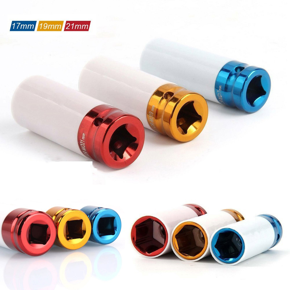 Home Bar Supplies - 1 個 17/19/21 ミリメートルタイヤ保護スリーブディープインパクトホイールナットソケットセット自動車除去ツールレンチタイヤネジハンドツール
