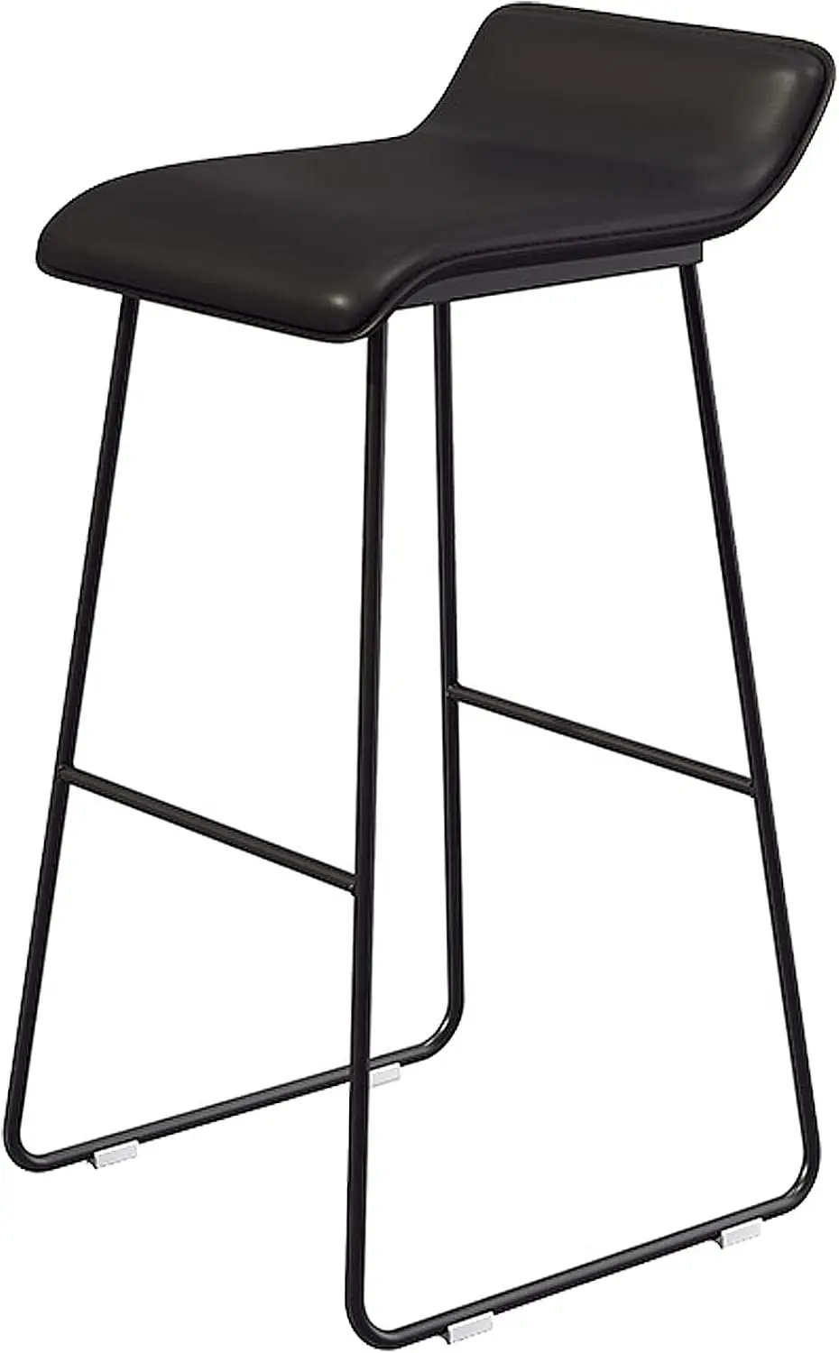 Home Bar Stools - バースツール インダストリアルPUレザー バーチェア 背もたれとフットレスト付き パブ、カフェ、家庭用ダイニング、キッチンアイランド用 (補充)