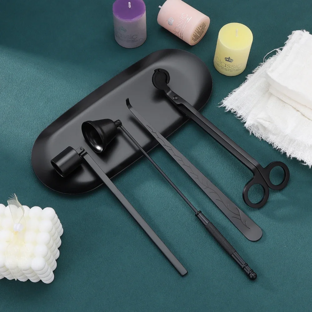 Home Barbershop - ステンレス製キャンドルケアキット,キャンドルカッター,スクラバー,さまざまなトレイ,香りのアクセサリー,家庭用品,DIYギフト,5-1