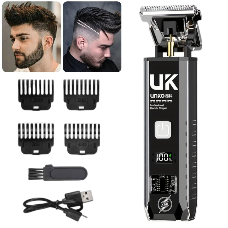Home Barbershop - T9 電気ひげトリマーコードレスバリカン男性用 4 コームブラシ USB C