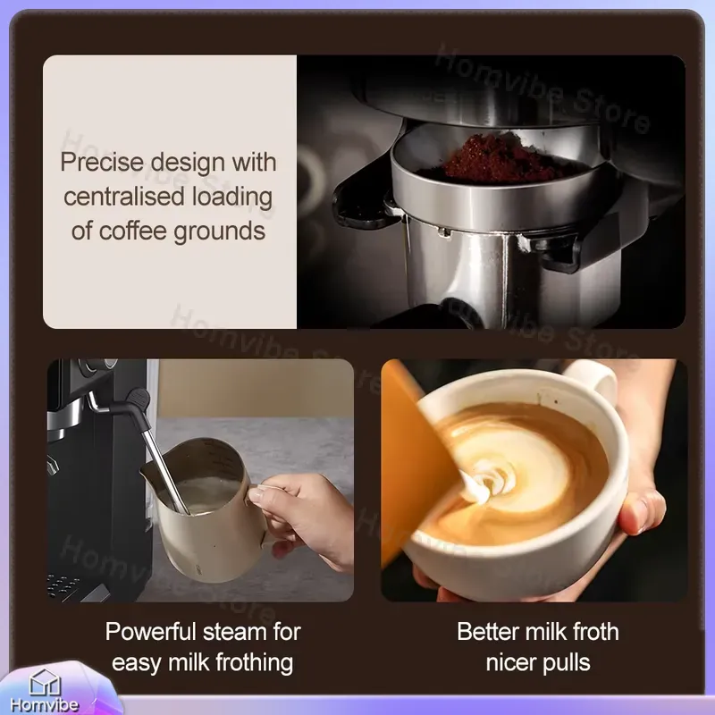 3 in 1セミオートマチックエスプレッソマシン、グラインダ - Home Barista のレビューと価格