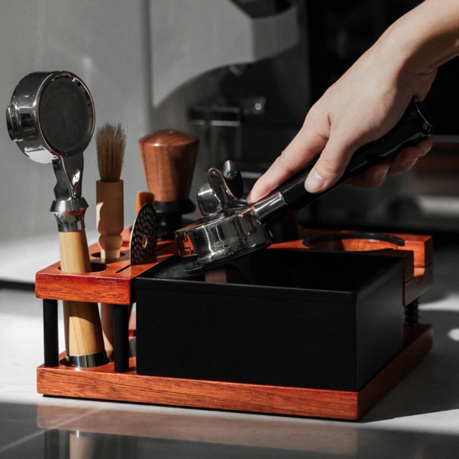 木製タンピングステーション多機能ポルタフィルタードックオーガ - Home Barista のレビューと価格