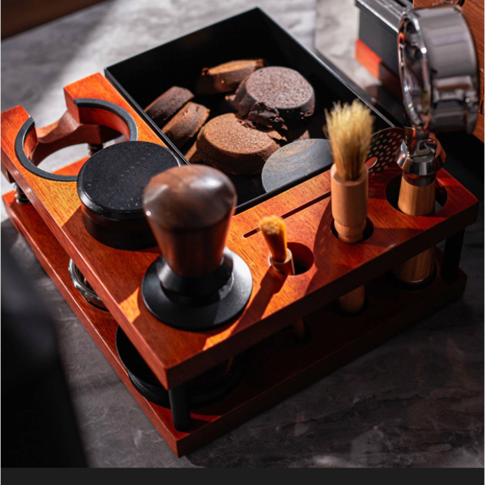 木製タンピングステーション多機能ポルタフィルタードックオーガ - Home Barista のレビューと価格