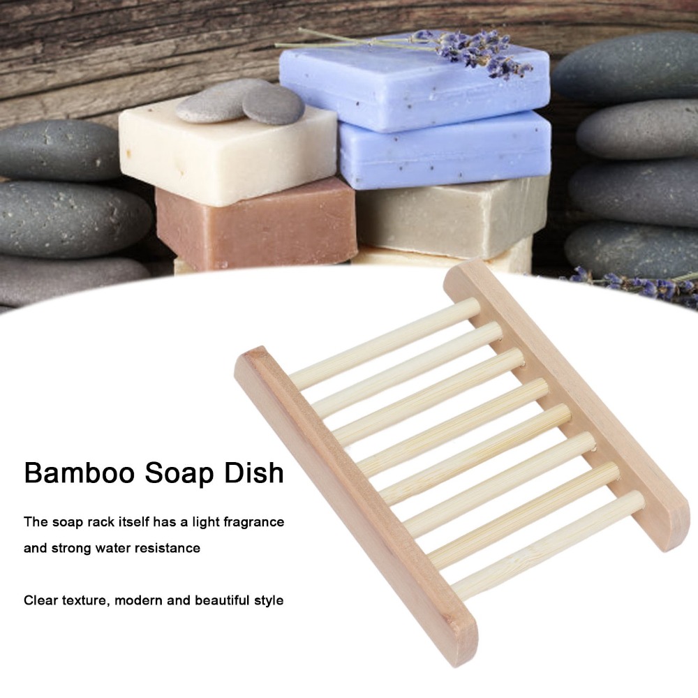 5 個天然木製ソープディッシュ自己排水木製カラーソープホルダ - Home Bar Supplies のレビューと価格