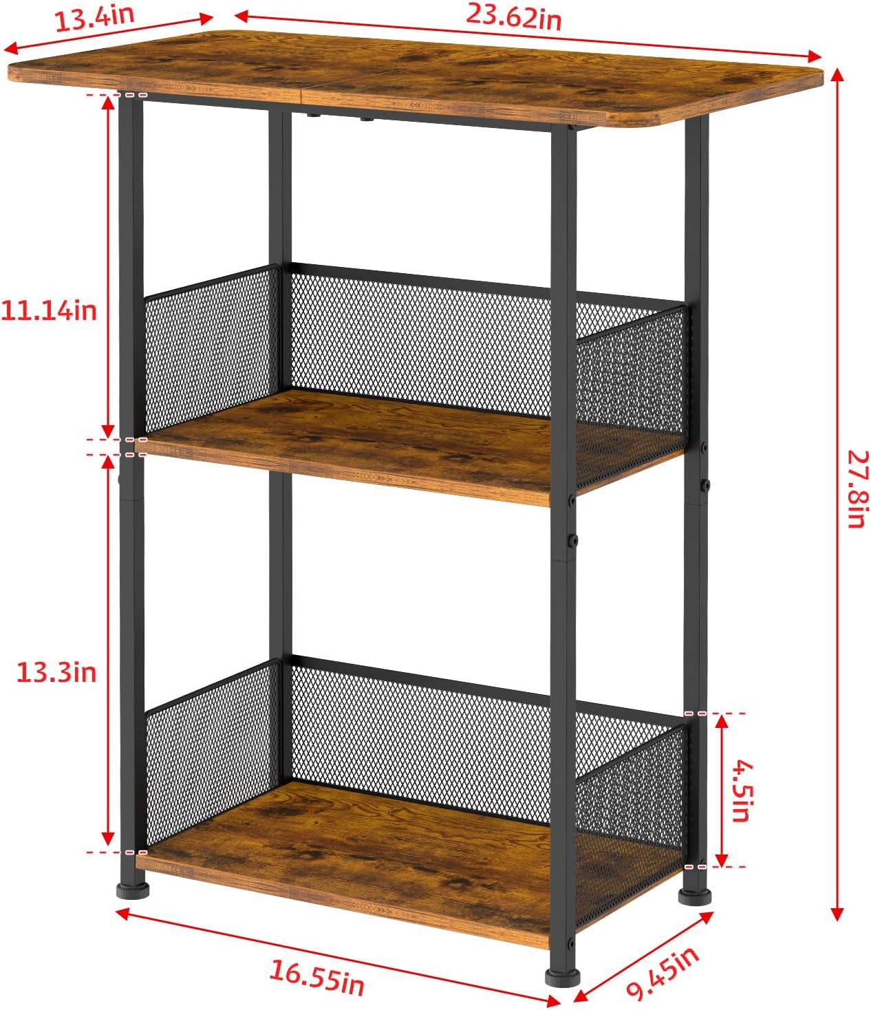 ミニフロアスタンド型コーヒーバーシェルフ、3段小型コーヒーテ - Home Bar Shelves のレビューと価格