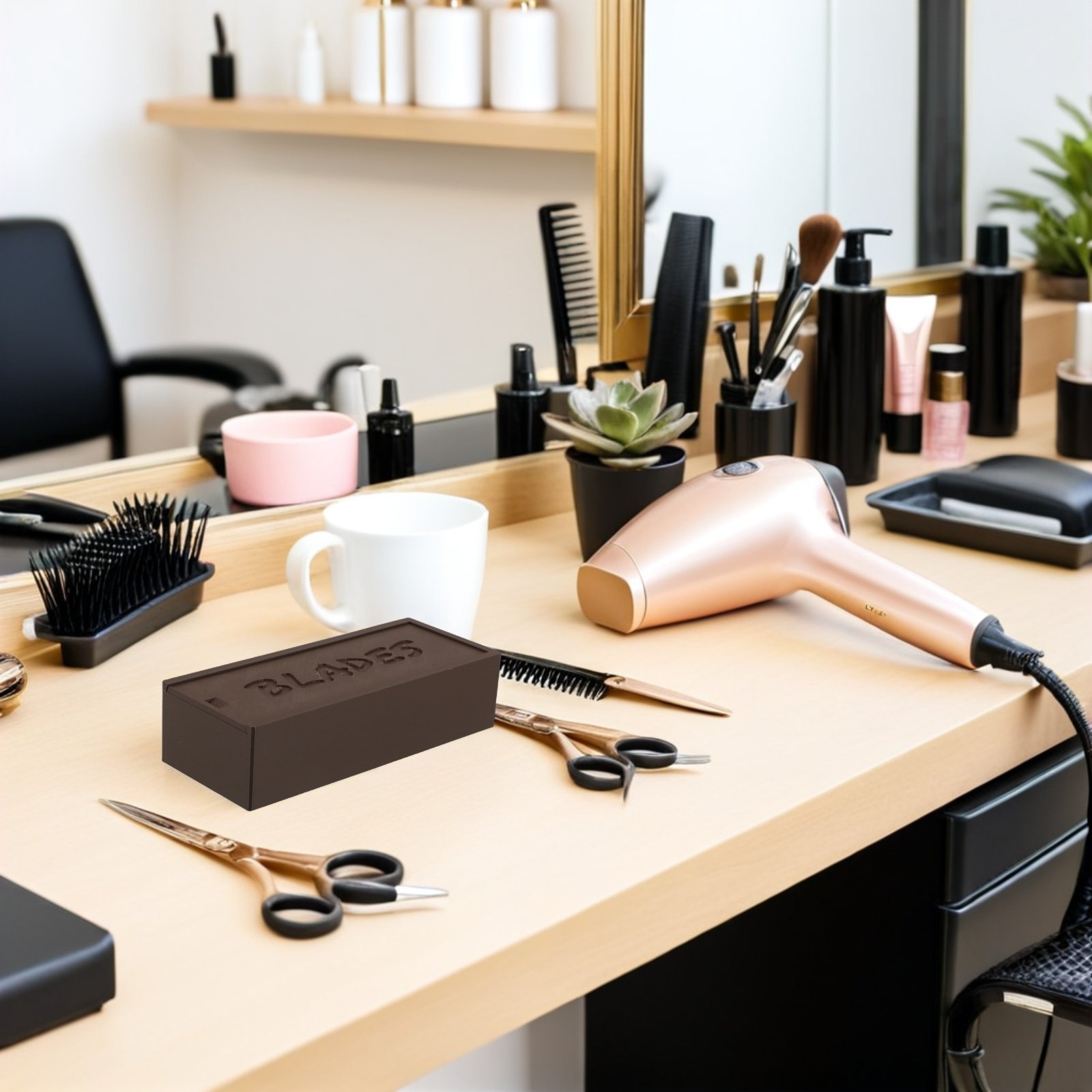 ブラウンの二重コンパートメント刃収納ボックス、プラスチック製 - Home Barber のレビューと価格