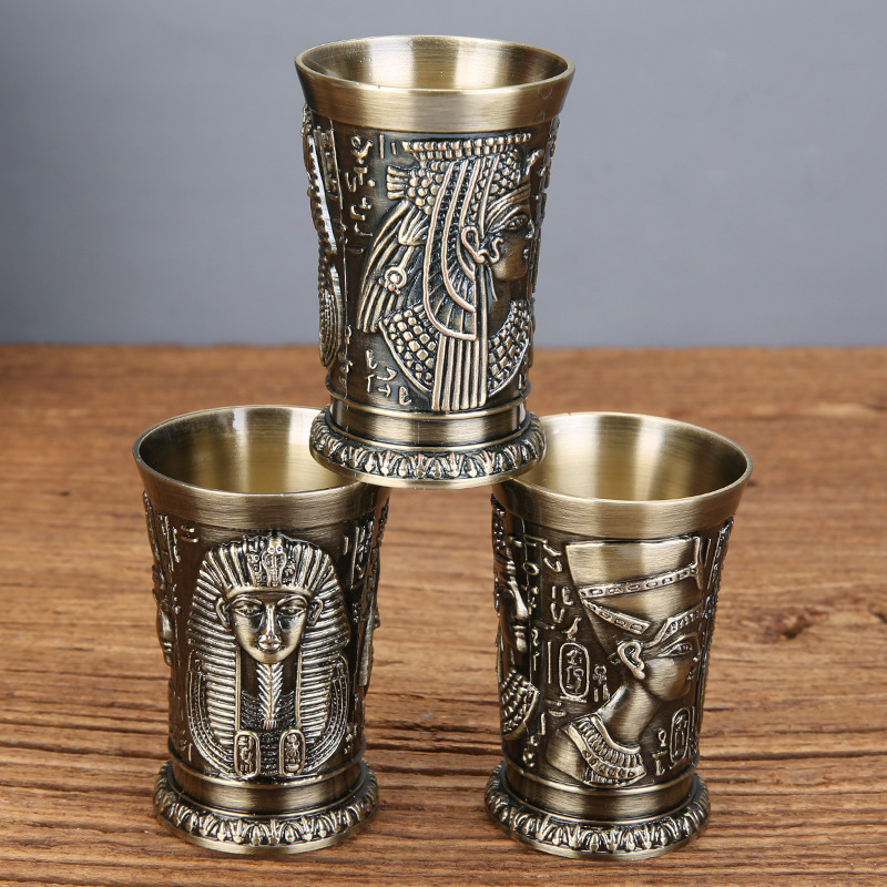 ヴィンテージメタルegyptianガラス,クリエイティブなワ - Old Fashioned Glass のレビューと価格