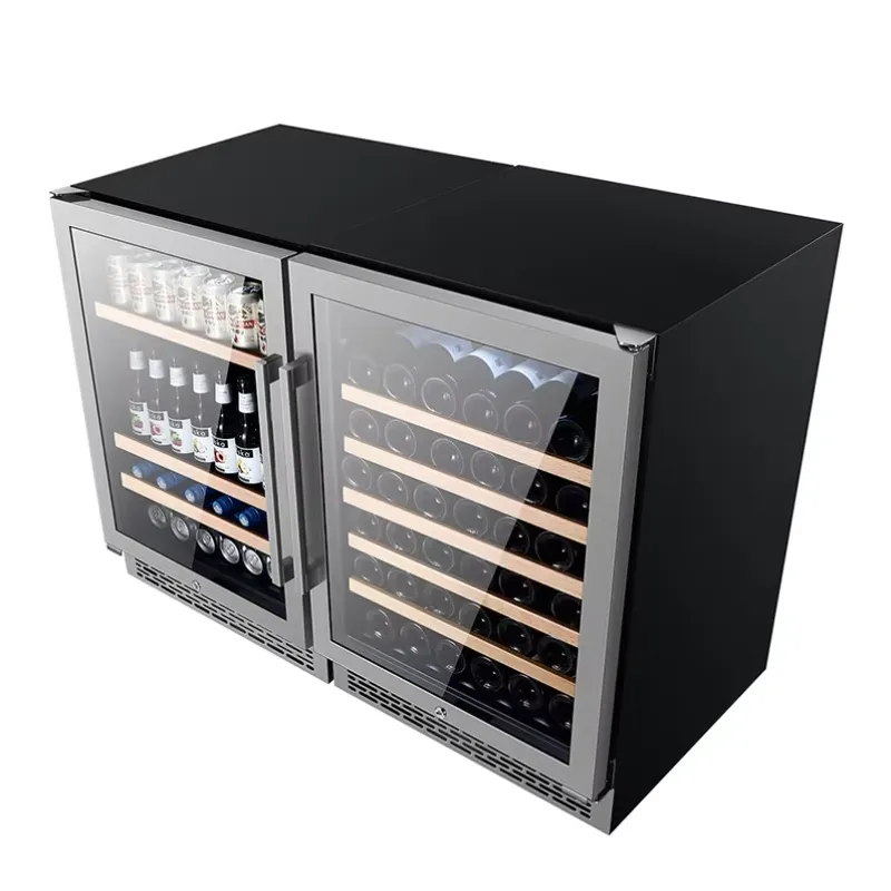 SICAOステンレス製デュアルゾーンワインクーラー、カウンタ - Home Bar And Fridge のレビューと価格