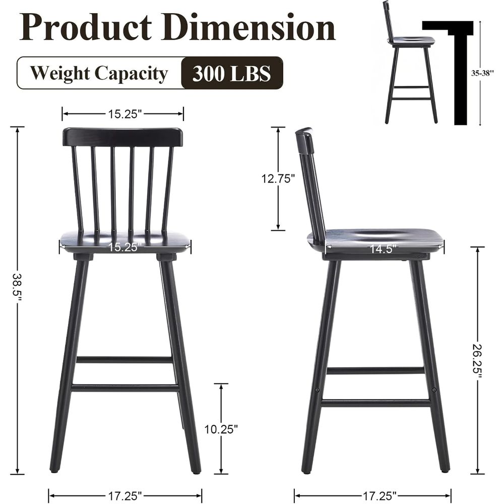 4脚セット、カウンター高さ26インチの木製バースツール、スピ - Home Bar Stools のレビューと価格